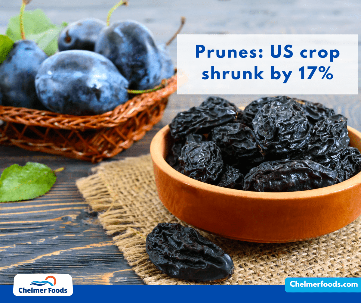 Prunes: US crop shrunk by 17%