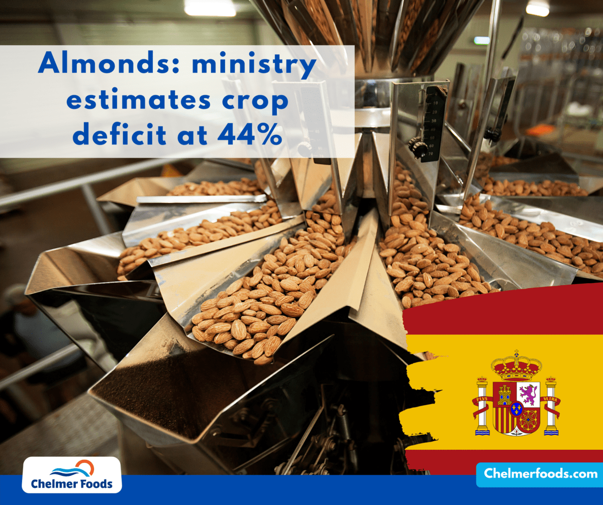 Almonds: ministry estimates crop deficit at 44%